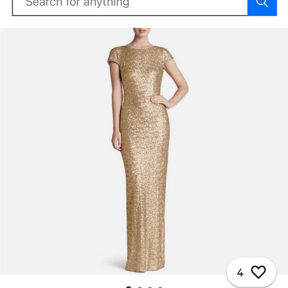 Dress the Population Shimmering Sequin Maxi Dress in Gold - Picture 2 of 11